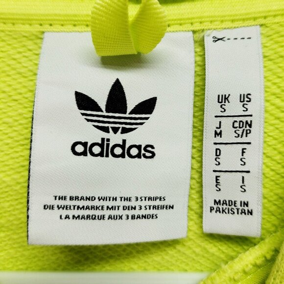 Adidas Adventure Lime Green Hoodie Mens  Size S Kangaroo Pocket Drawstring Hood - Picture 2 of 12